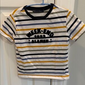 Weekend Adventure Striped Tee Shirt 🚭